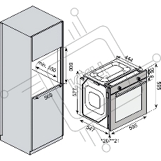 Встраиваемый духовой шкаф Kuppersberg HF 609 BX, High-Tech, объем 80 л, 10 режимов работы, телескопические направляющие, цифровой таймер, 2 стекла в дверце, утапливаемые переключатели, энергоэффективность А, черный/нержавеющая сталь