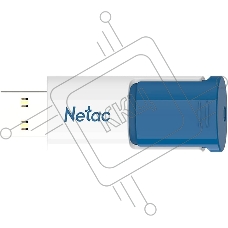 Флеш диск Netac U182 Blue 256Gb <NT03U182N-256G-30BL>, USB3.0, сдвижной корпус, пластиковая бело-синяя