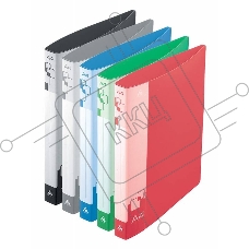 Папка на 4-х D-кольцах Бюрократ -0840/4DBLU A4 пластик 0.8мм кор.40мм внут.и торц.карм синий