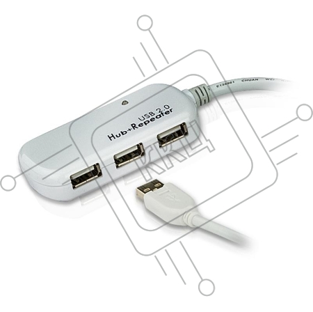 Удлинитель., 4 порта, USB 2.0, питание от шины, некаскадируемый 12 м USB 2.0  4-Port  Hub with Extension Cable 12m