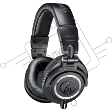 Наушники AUDIO-TECHNICA ATH-M50X Black мониторные,закрытые,диаметр 45мм,част 15-28000Гц,макс. входн мощность 1600мВт,импеданс 38Ом,чувствительность 99дБ,два кабеля в комплекте: витой и прямой, цвет черный