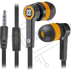 Наушники Defender Pulse 420 черный/оранжевый