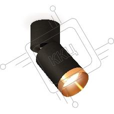 Светильник Ambrella Light XM6313044 SBK/BK/PYG черный песок/черный/золото желтое полированное MR16 GU5.3 (A2221, C6313, N6134)