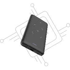 Внешний аккумулятор Powerbank HOCO J50 Surf, с беспроводной зарядкой, 2A, 10000 mAh, черный