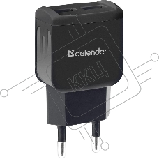 Сетевой адаптер Defender 2xUSB, 5V/2.1А, черный, пакет (EPA-13)