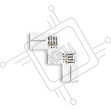 GS6701 Соединитель угловой L 5050 12/24V (4 конт.) (10шт)