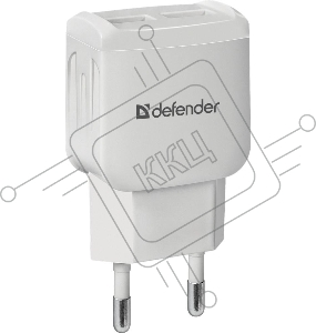 Сетевой адаптер Defender 2xUSB, 5V/2.1А, белый, пакет (EPA-13) (83841)