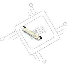 Разъем FPC  Half Coverage Bottom Contact 0.8K-BX-20PWB 20 pin высота 2мм шаг 0,8мм