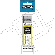 Лезвия OLFA OL-KB4-R/5 закругленные для ножа AK-4, 6(8)х38х0,45мм, 5шт
