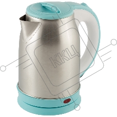 Чайник Energy E-202 (1,8 л, диск) стальной бело-голубой