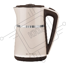 Чайник электрический Galaxy Line GL 0339, бежевый, пластик, 2200 Вт, 1,7 л