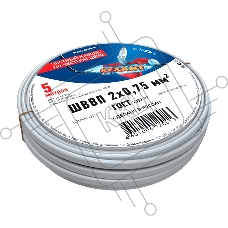 Провод ШВВП 2х0,75 мм², длина 5 метров, ГОСТ 7399-97  REXANT