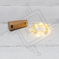 Гирлянда «Роса» с пробкой 2 м, 20 LED, теплое белое свечение, 3хLR44 в комплекте NEON-NIGHT