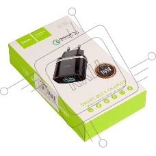 Сетевое ЗУ QC 3.0 HOCO HC-16255 C12Q 1 USB Выход: 5V_9V_12V, 18W черный