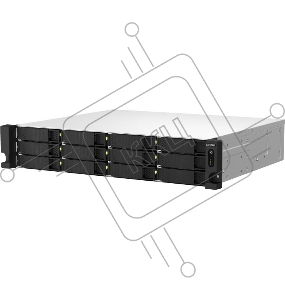 Сетевое хранилище SMB QNAP TS-1264U-RP-4G NAS 12 HDD trays, rackmount 2U, 2 PSU. 4-core Intel Celeron N5105/N5095 2.0-2.9 GHz, 4 GB RAM (1x4 GB) up to 16 GB (2x8GB), 2x2.5 Gigabit Ethernet, 2xUSB 3.2 Gen 2 (10Gbps). 2xUSB 2.0., 1xHDMI . PCIe Gen 3 x2 , W/