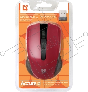 Мышь Defender Accura MM-935 Red USB 52937{Беспроводная оптическая мышь, 4 кнопки,800-1600 dpi}