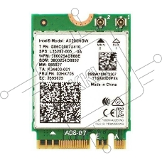 Плата сетевого контроллера Intel Wi-Fi 6 AX200, 2230, 2x2 AX+BT, No vPro, 985927