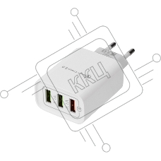 Сетевое зарядное устройство Rexant 3 x USB, 5V, 3 А + 1 А + 1 А, белый