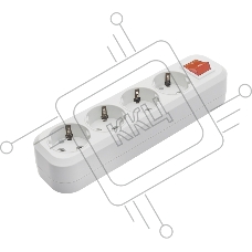 Розетка 2П+3 открытой установки IP54 16А 250В бело-серая 