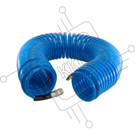 Шланг спиральный для пневмоинструмента FUBAG 170300  с фитингами рапид полиуретан 15бар 6x10мм 5м