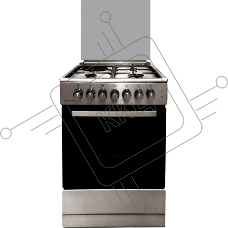 Комбинированная плита De Luxe 606031.12гэ 000(кр)чр нержавеющая стальГазово-электрическая плита, Цвет - нержавеющая сталь, Электророзжиг 3 газовые конфорки 1,0/1,5/3,0 кВт 1 электрическая конфорка 1,5 кВт Основные характеристики духового шкафа: Электричес