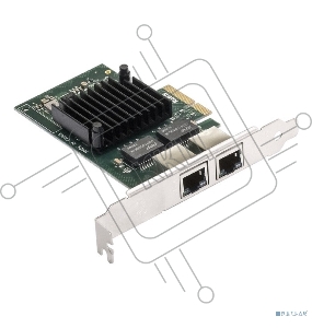 Сетевой адаптер ExeGate EXE-I350-T2V2 (PCI-E x4 v2.1, порты 2xRJ45 (медные), 10/100/1000Mbps, Gigabit NIC Intel Chipset NHI350AM2)