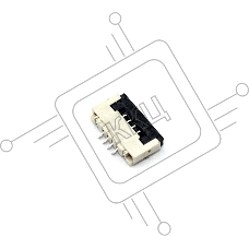 Разъем FPC Flip-Lock 1010-4RLGF 4 pin высота 1мм шаг 1мм