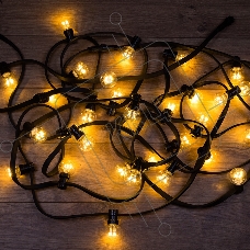 Гирлянда Neon-night LED Galaxy Bulb String 10м, черный каучук, 30 ламп*6 LED теплый белый, влагостойкая IP65