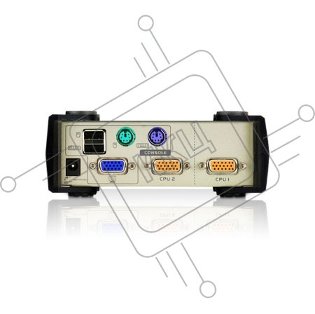 Переключатель ATEN KVM Switch  CS82U-AT KVM-переключатель, VGA/SVGA+KBD+MOUSE, 1> 2 блока/порта/port PS2/USB, с KVM-шнурами PS2/USB 2х1.2м
