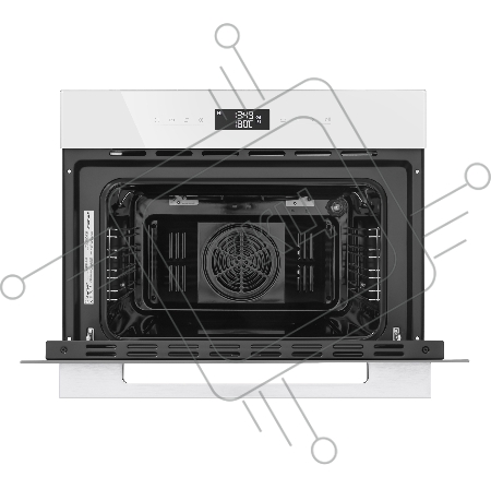 Шкаф духовой электрический MAUNFELD AMCO458GW, встраиваемый