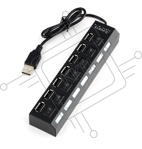 Концентратор USB 2.0 Gembird UHB-U2P7-02, 7 портов, питание, блистер