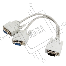 Переходник штекер VGA - 2 гнезда VGA, провод Rexant