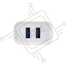 Сетевое зарядное устройство Rexant 2 x USB, 5V, 2.4 A, белое