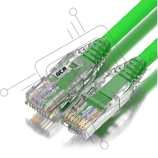 Патч-корд GCR 0.5m LSZH UTP кат.5e, зеленый, коннектор ABS, 24 AWG, ethernet high speed 1 Гбит/с, RJ45, T568B, GCR-52620