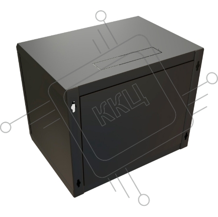 Шкаф коммутационный WRline (WR-TW-1245-GP-RAL9004) настенный 12U 600x450мм пер.дв.стекл 2 бок.пан. 60кг черный 370мм 650мм IP20 сталь