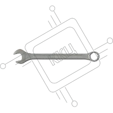 Ключ комбинированный FIT 63143 (13 мм)  'хард'' crv сталь хромированный