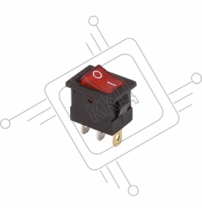 Выключатель клавишный 12V 15А (3с) ON-OFF красный  с подсветкой  Mini  REXANT