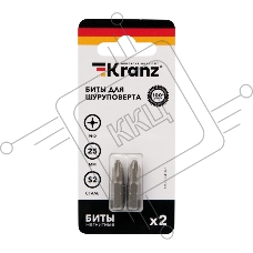 Бита для шуруповерта KRANZ PH2х25 мм (2 шт./уп.)