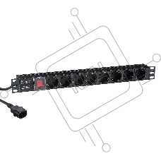 Блок розеток горизонтальный ExeGate ServerPro PDU-19H806 Al-8S-C14-3-SW, 19