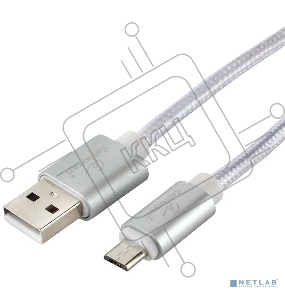 Кабель USB 2.0 Cablexpert CC-U-mUSB02S-1.8M, AM/microB, серия Ultra, длина 1.8м, серебристый, блистер