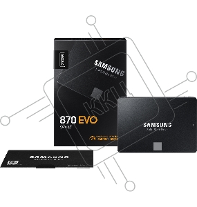 Накопитель SSD Samsung 250GB 870 EVO, V-NAND 3-bit MLC, MGX, 2.5'' SATA 6Gb/s, R560/W530, IOPs 98000/88000