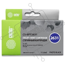 Картридж струйный Cactus CS-EPT2631 (26XL) фото черный (11.6 мл) для Epson Expression Home XP-600/605/700/800
