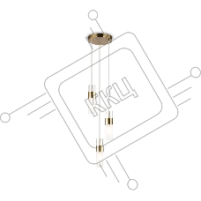 Подвесной светильник LH55112/3 BS/FR/TI латунь/белый матовый/янтарь E14*3 max 40W D220*1200