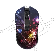 Мышь беспроводная Qumo Fractal M25 черный, 1600 dpi, радиоканал, USB, кнопки - 4
