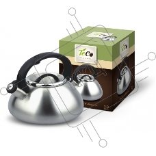 Чайник для плиты TECO 3,0 л. со свистком, TC-101, из нержавеющей стали, бесшовный корпус