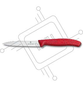 Нож кухонный Victorinox Swiss Classic (6.7731) стальной разделочный для овощей лезв.100мм серрейт. заточка красный
