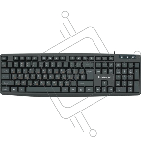 Клавиатура проводная  Defender  Concept HB-164 RU,черный,104+FN,1.8м