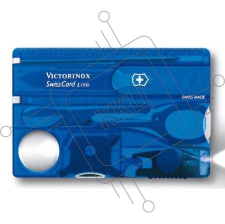 Швейцарская карта Victorinox SwissCard Lite (0.7322.T2) синий полупрозрачный коробка подарочная