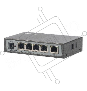 Сетевой коммутатор FE-104POE-S 5 портов 10/100 Мбит/с (IEEE802.3u 100BaseTX) из них 4 c поддержкой PoE (IEEE802.3at) до 15,4Вт на порт (HI POE), Сумма