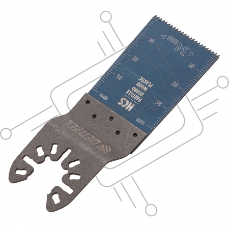 Насадка для МФИ режущая пазовая прямая, HCS, по дереву, 34 х 1,4 мм, мелкий зуб// Denzel